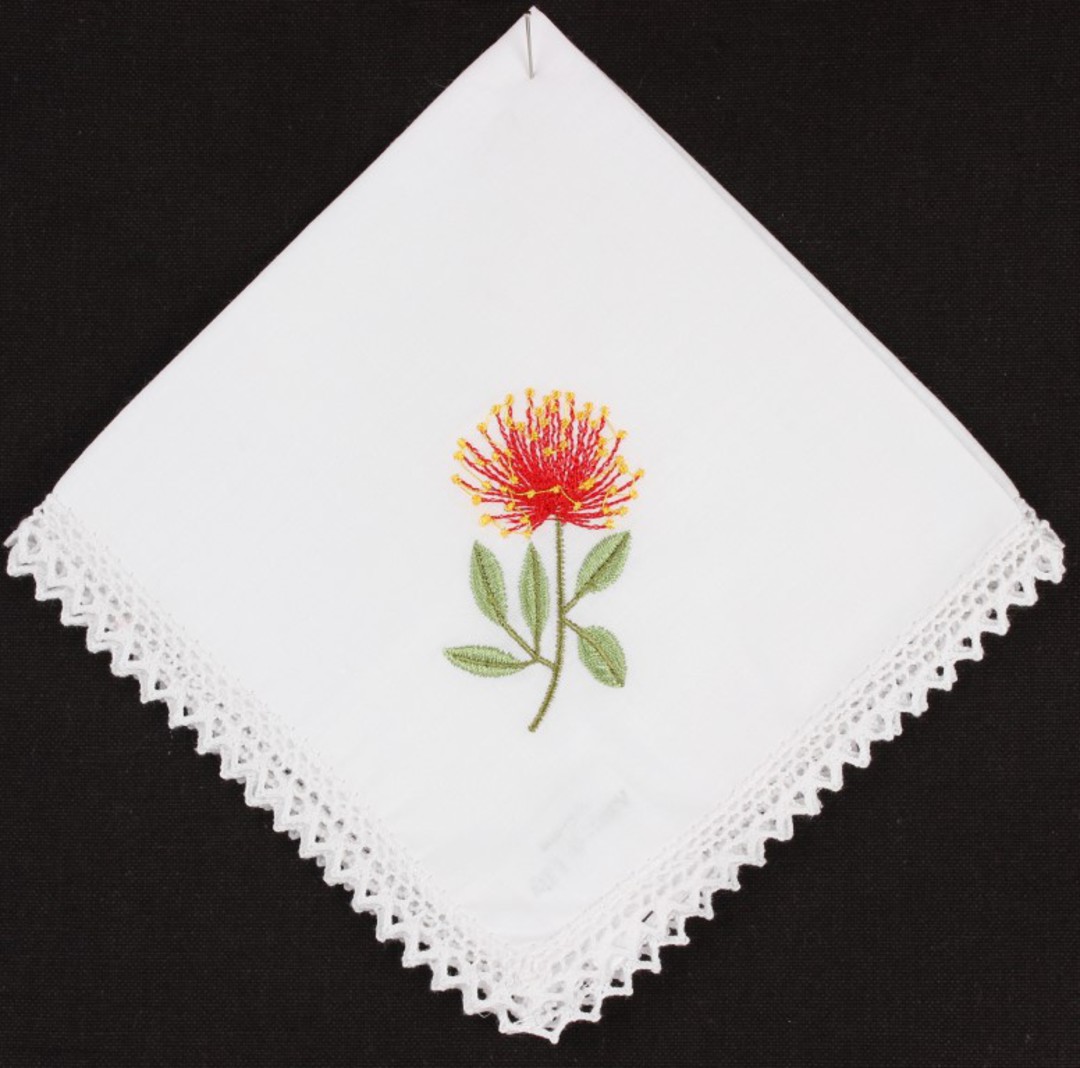 Embroidered lace handkerchiefs Pohutukawa Style: EHC/NPOH image 0